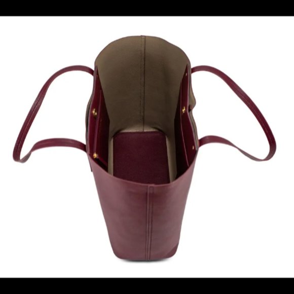 COPY - Thacker Pebbled Leather Tote Shoulder Bag Shopper Merlot NWT - Picture 3 of 6